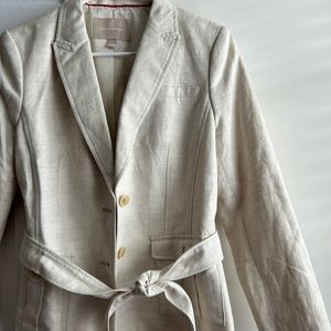 Banana Republic Women’s Thick Linen Blazer w/ Matching Belt